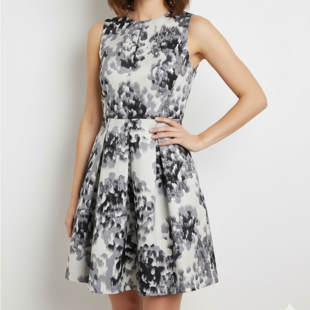 H&M Jacquard-wave Sleeveless Party Midi Dress